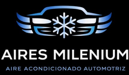 Versión clara del logo de Aires Milenium sobre fondo oscuro